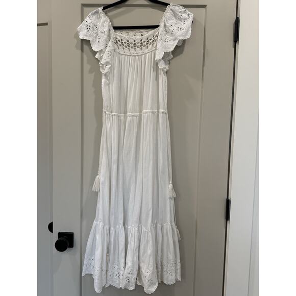 Ulla Johnson Openline Dress Blanc White Layered Midi Small Lace - Picture 6 of 10